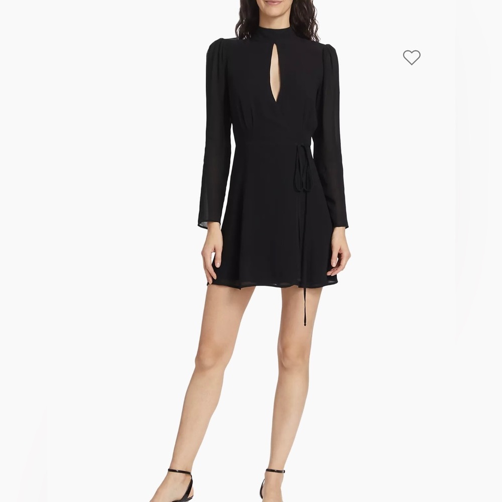 Reformation Ottessa Long-Sleeve Surplice Mini Dress